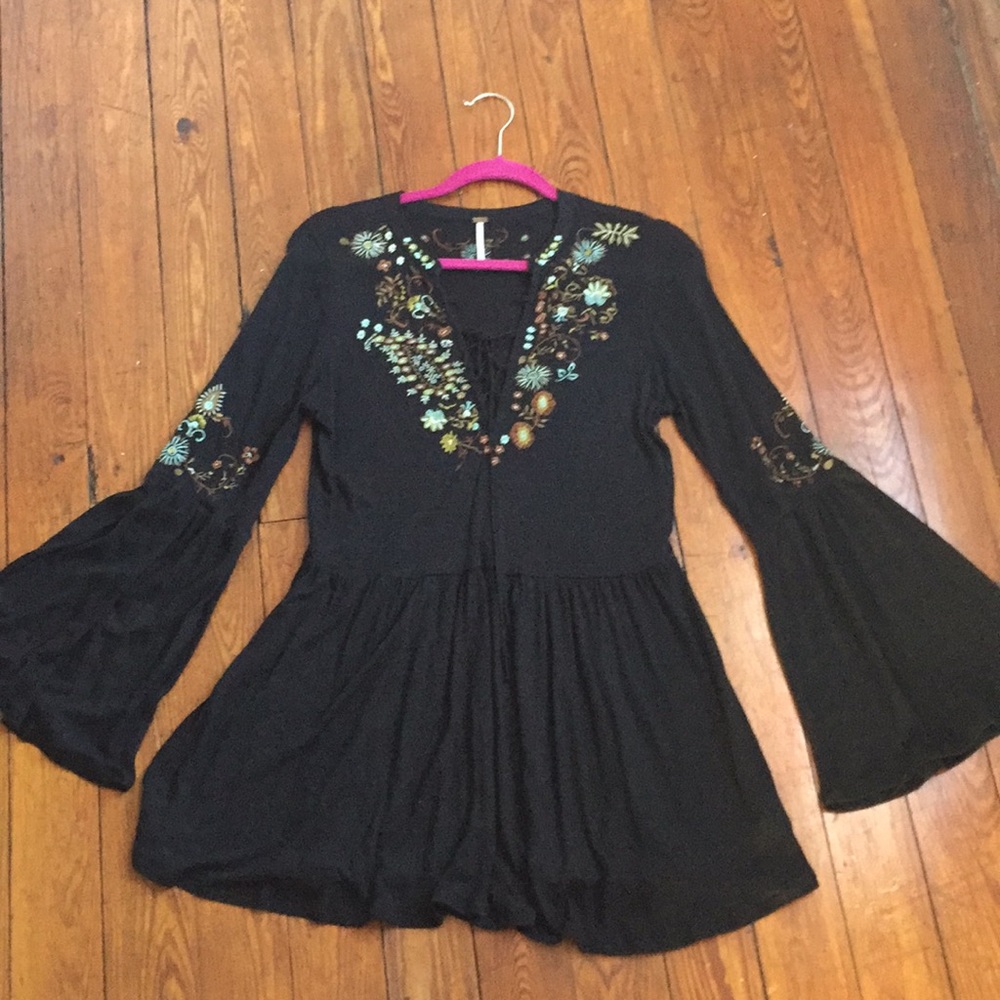 Free people bell sleeve tunic dress